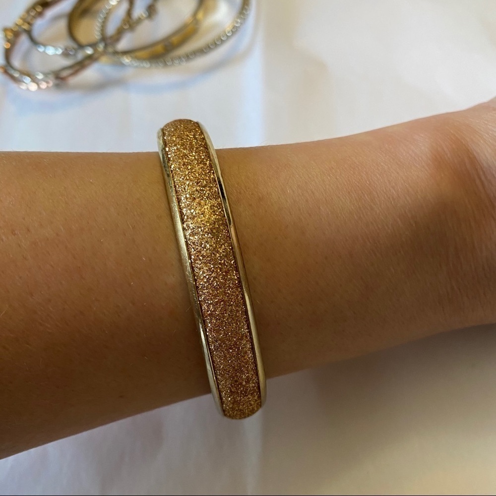 Set of six glam bangles in gold silver - Picture 3 of 6